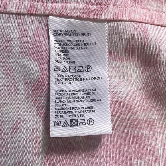 NWOT Tommy Bahama Pink/White Primo Palms Camp Shirt size XL 💯 Rayon - Picture 7 of 9
